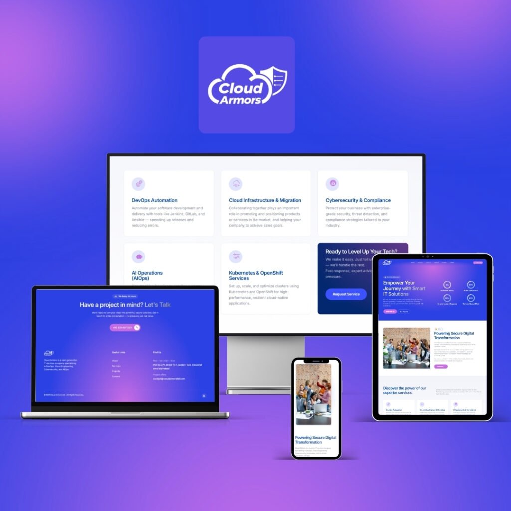 Cloud Armors website built by Weborite Solutions