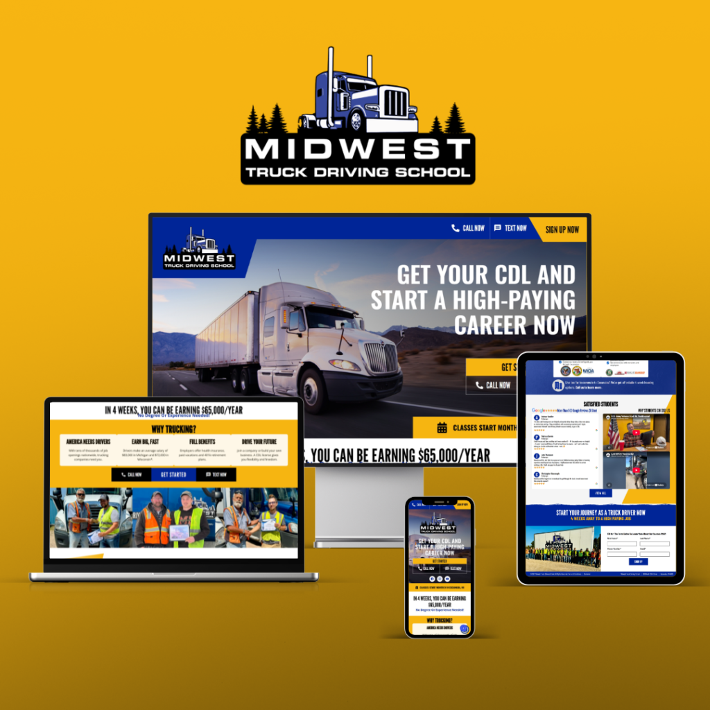 Midwest Truck Driving School website built by Weborite Solutions