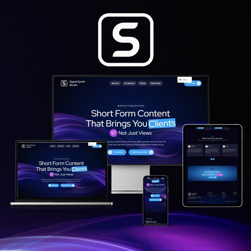 Signal Sprint Studio website built by Weborite Solutions
