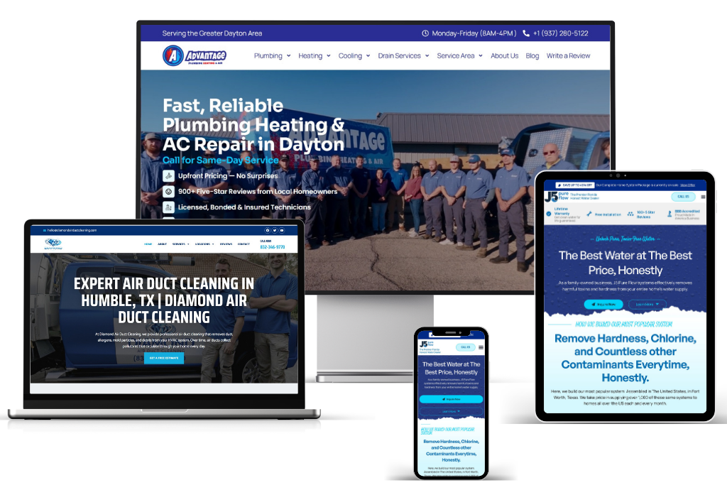 Website projects built by Weborite Solutions for trades businesses