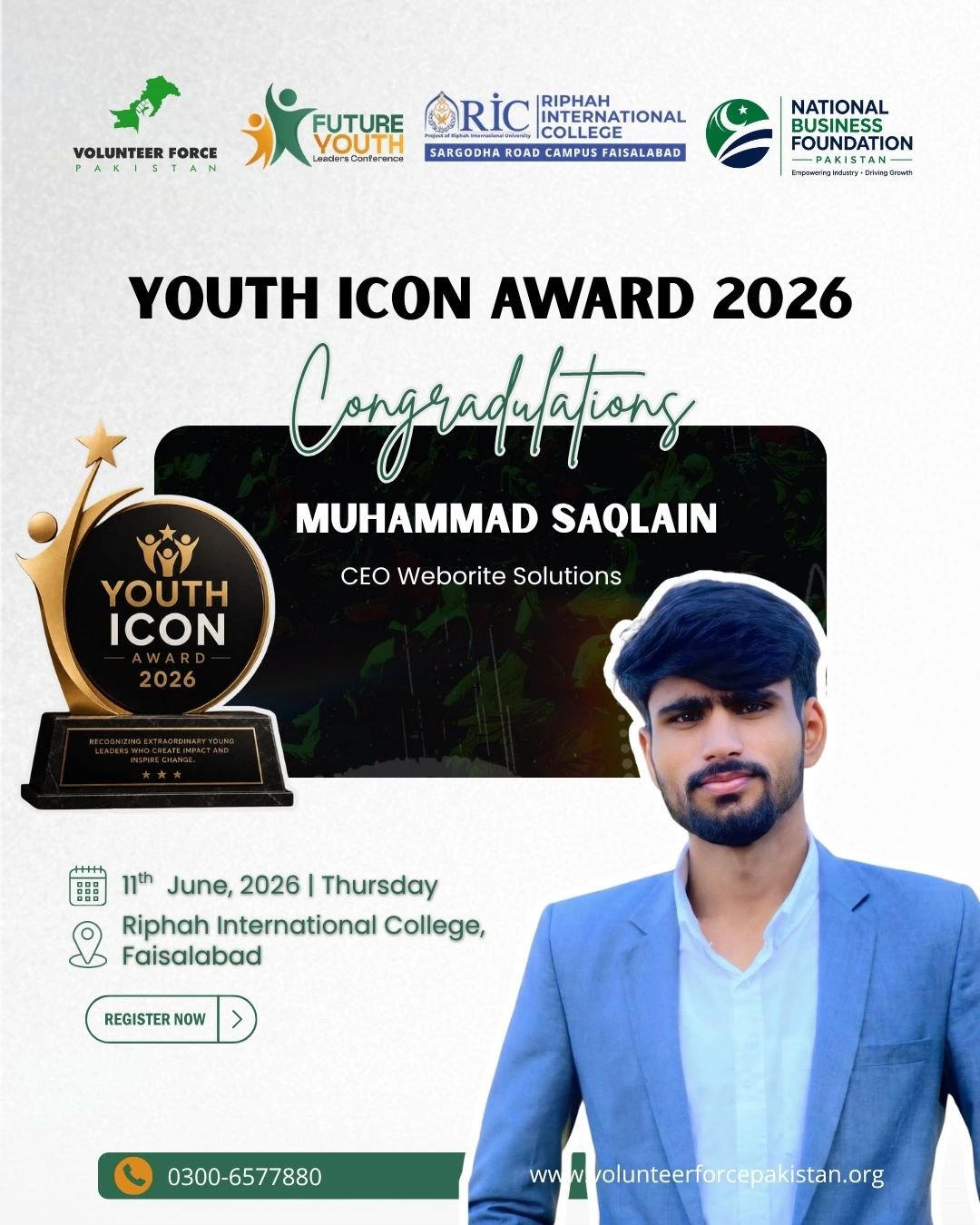 Youth Icon Award 2026, National Business Foundation Pakistan